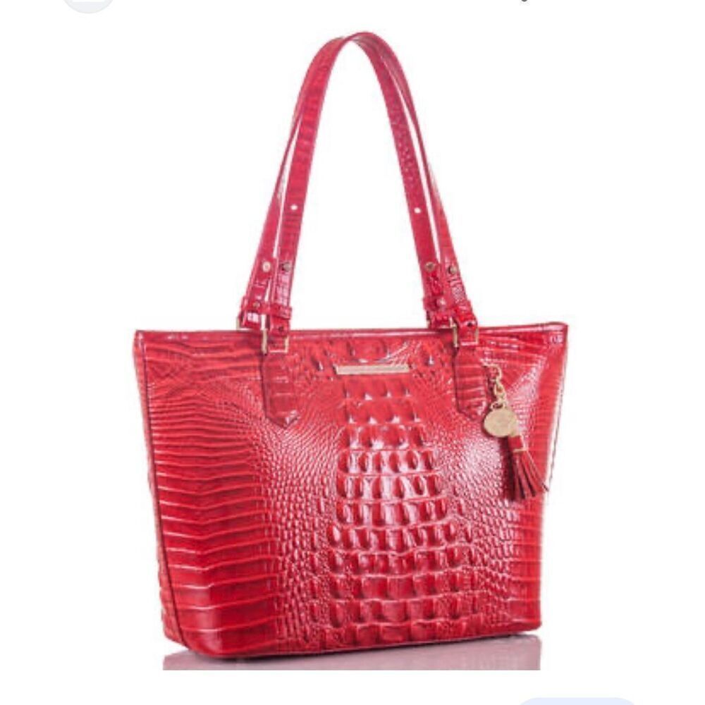 Vintage red brahmin Asher tote bag/purse pocketbook melbourne/asher
